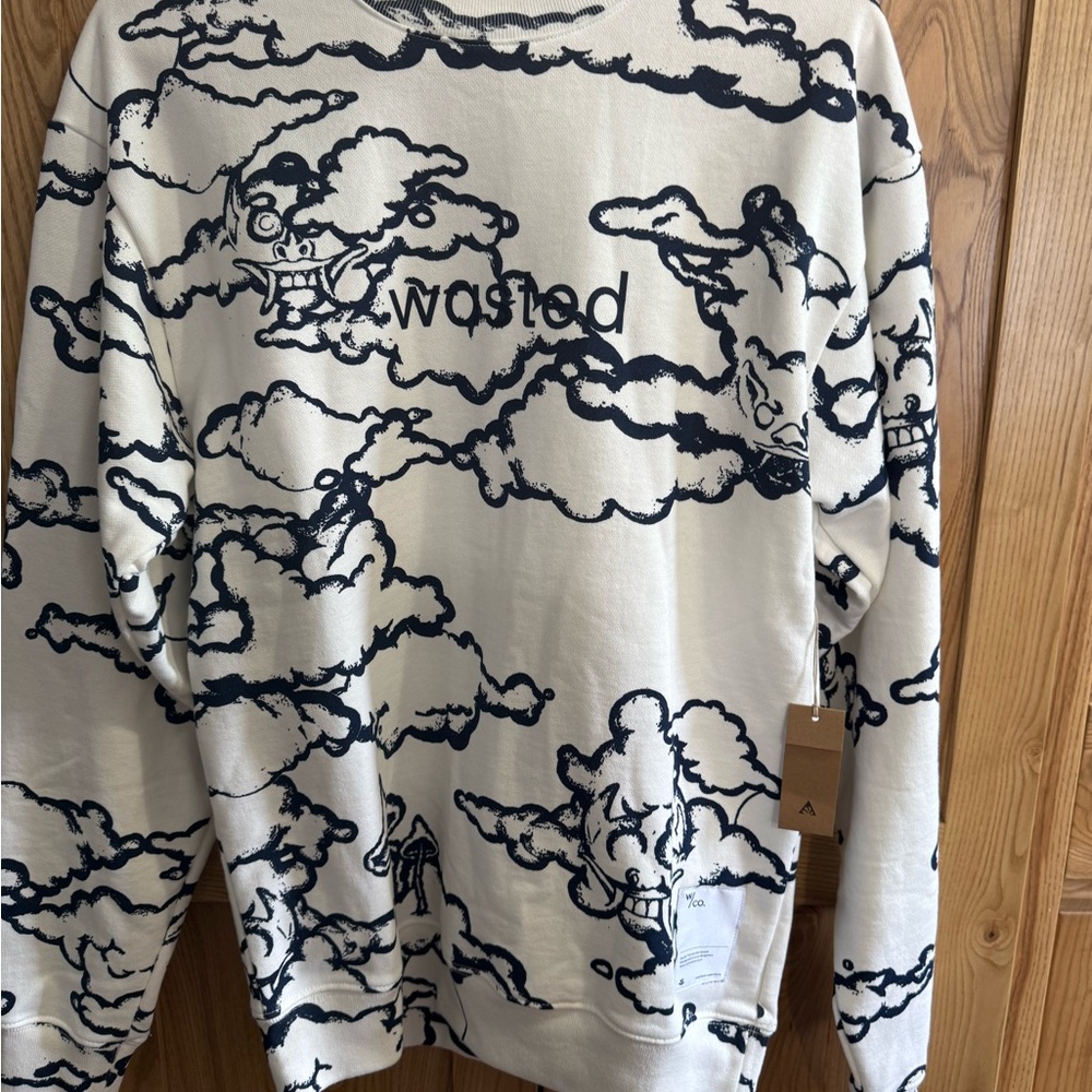 Wasted Collective Light Sweatshirt Cloud Print